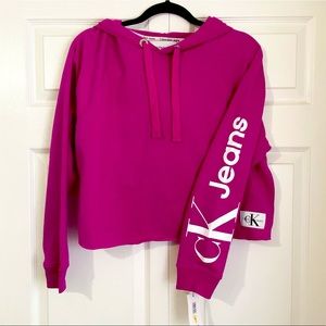 CK Jeans Cropped Hoodie